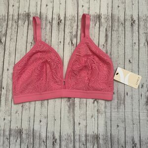 All.You. LIVELY Women's Busty S Lace  Bralette Bra Pink Hibiscus Size 1 Wireless